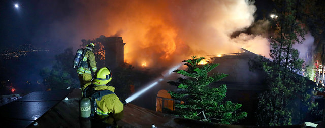 LAFD Crews Battle Flames at Mt. Washington House Fire