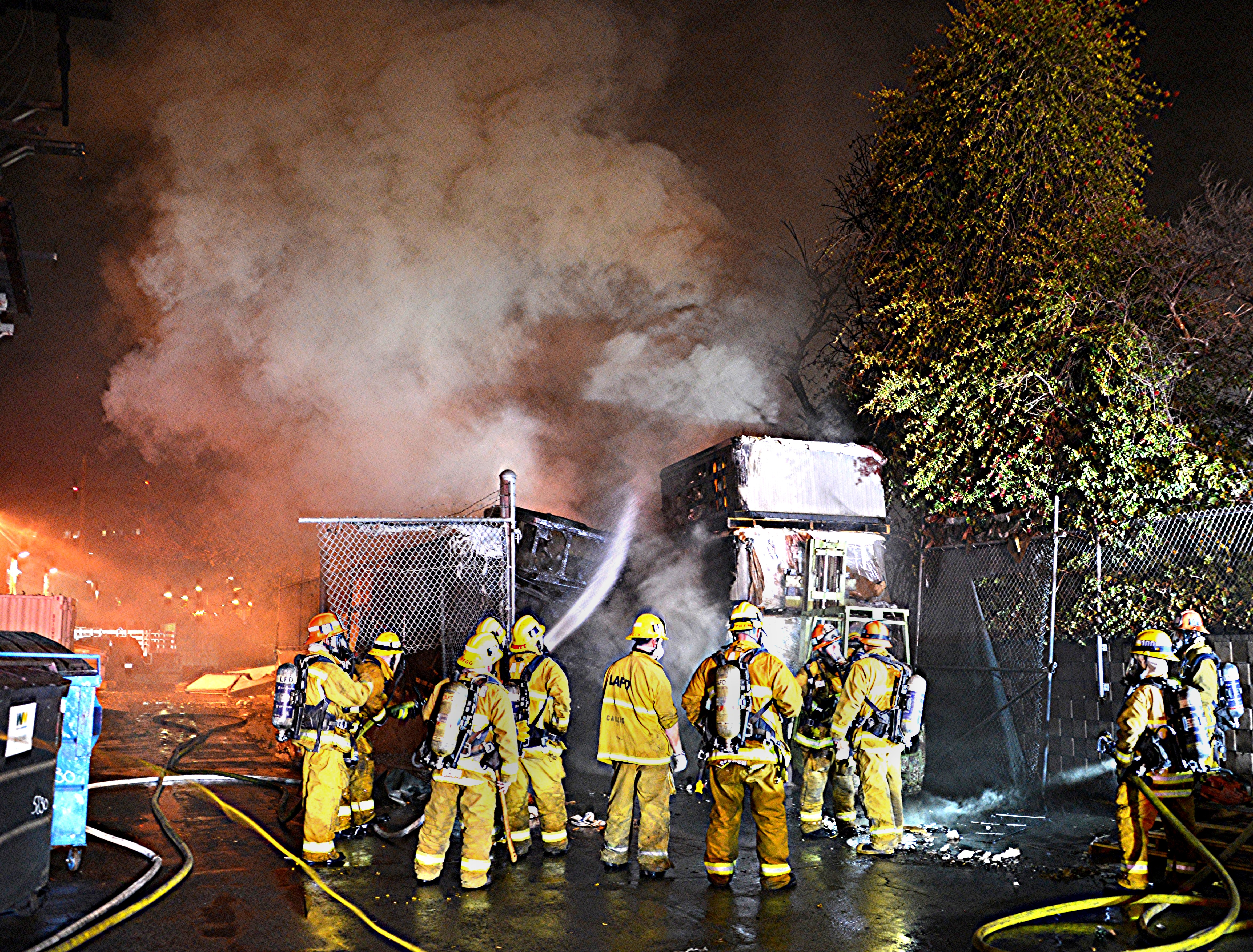 LAFD Crews Quench Flames Behind Sherman Oaks Spa Firm