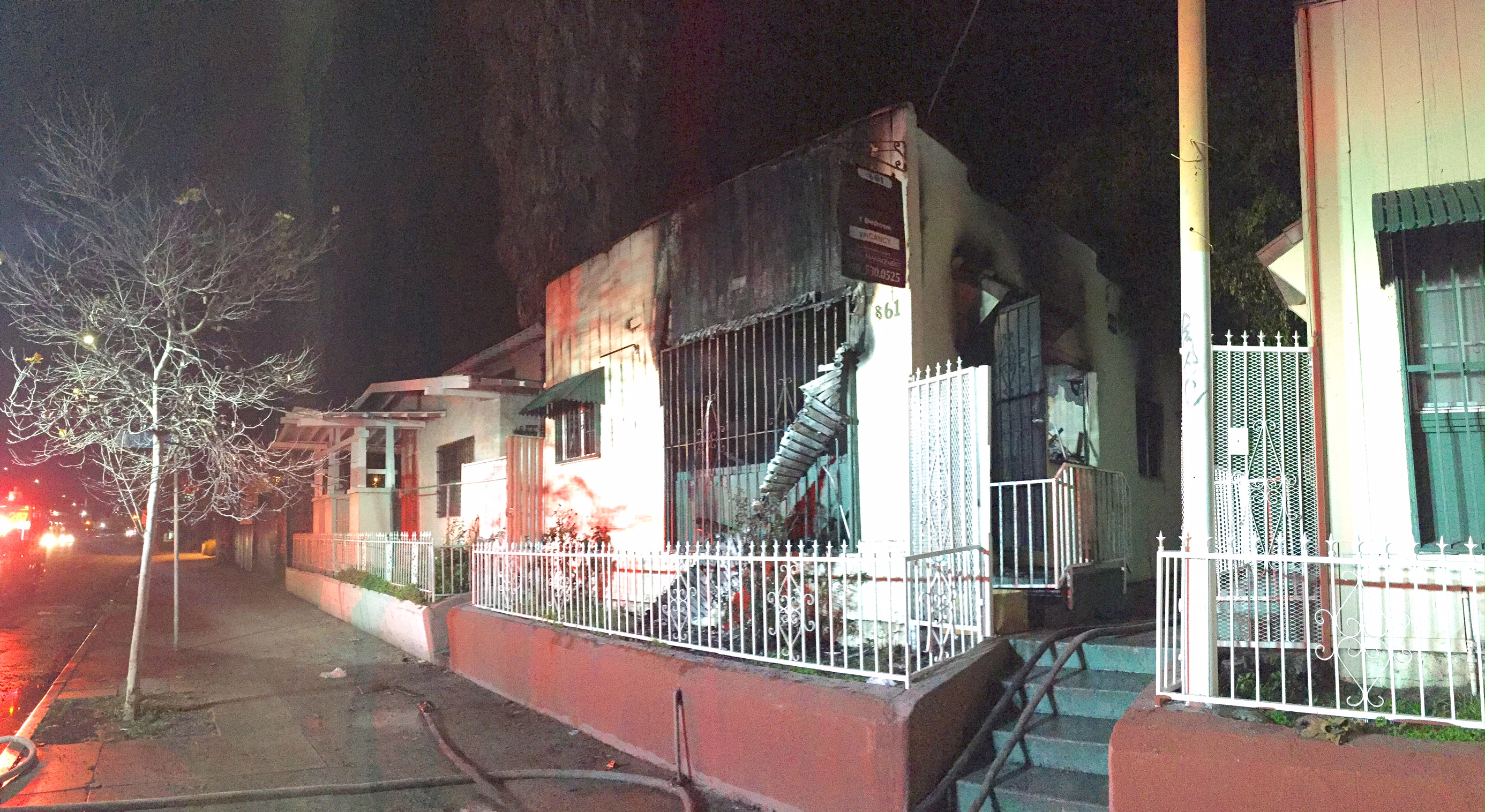 Aftermath of a January 16, 2017 greater alarm fire in South Los Angeles