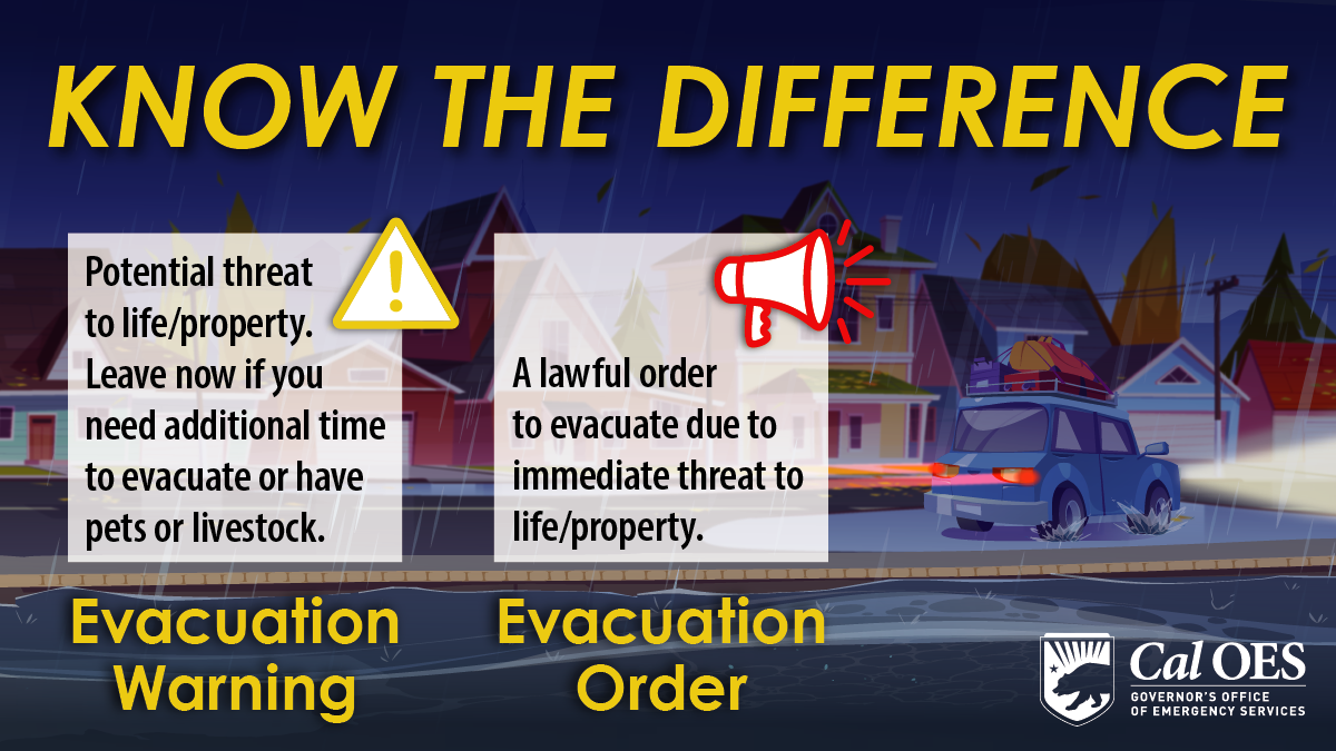 Know The Difference Between an Evacuation WARNING and an Evacuation ORDER.